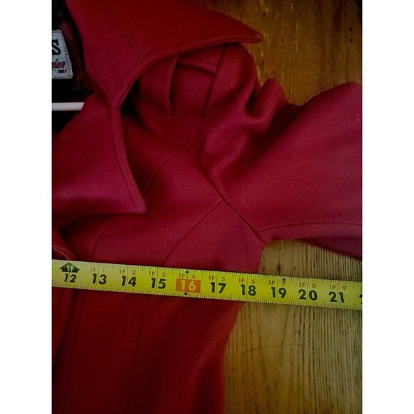 Vintage Guess Los Angeles Red Button Up Wool Blend Peacoat Size M - Picture 9 of 9